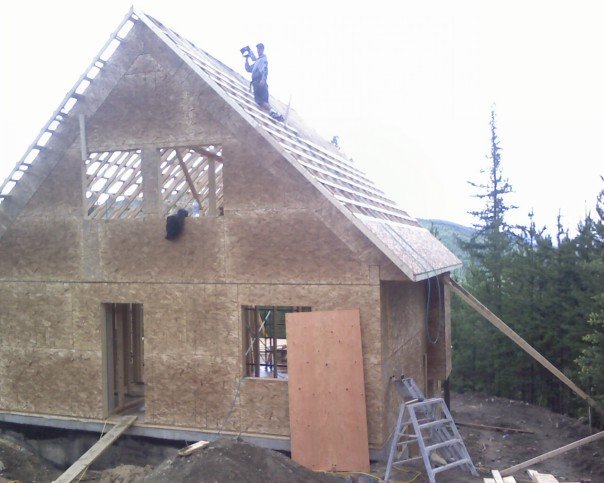 Darren Dyck construction project showing custom home framing