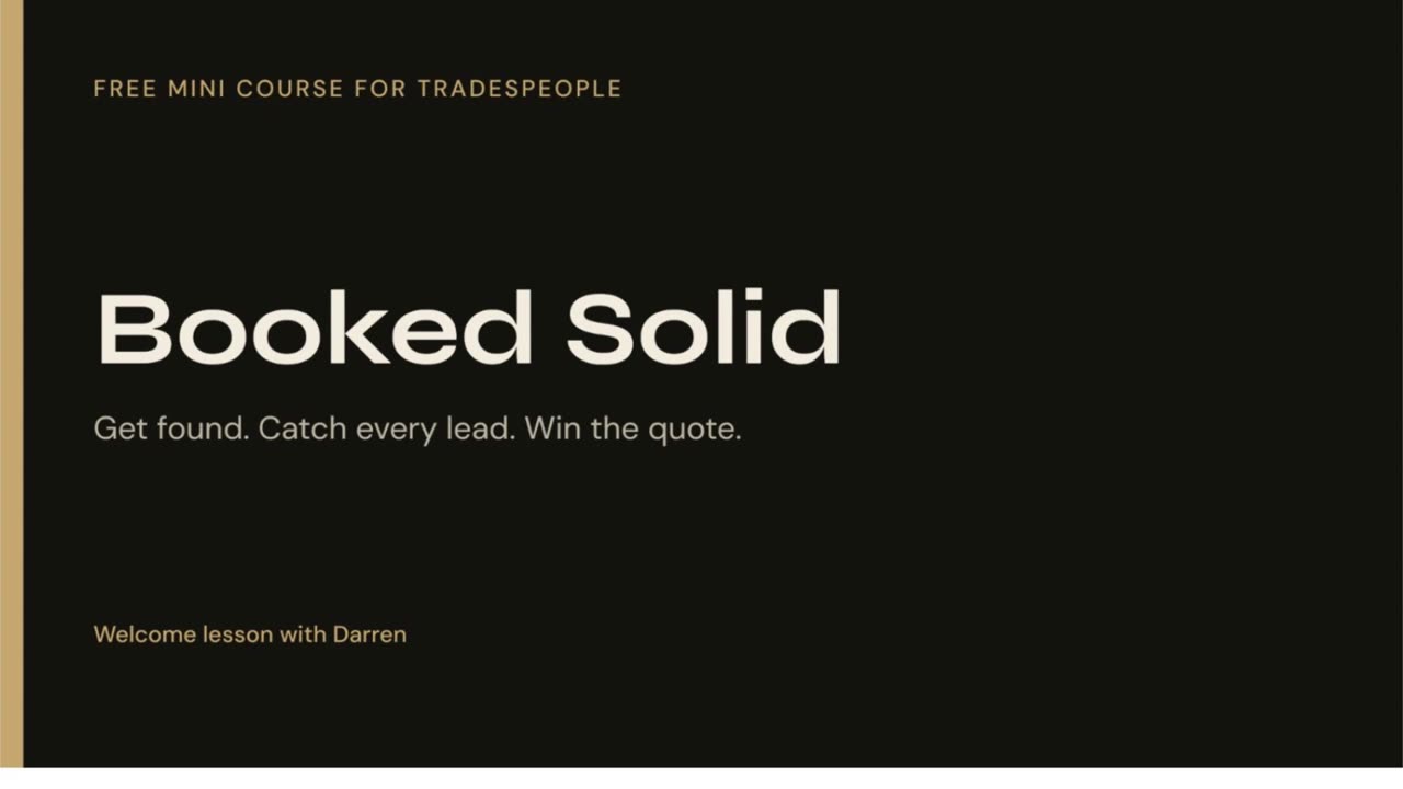 Booked Solid course welcome
