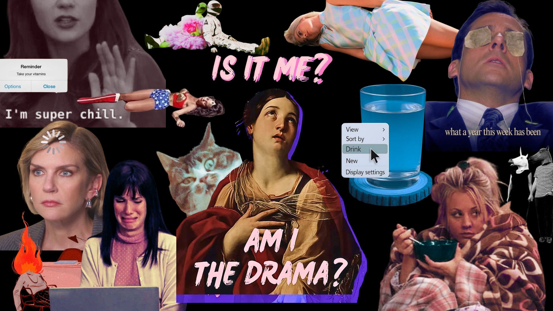 Колаж AM I THE DRAMA за статия за изгоряла майка