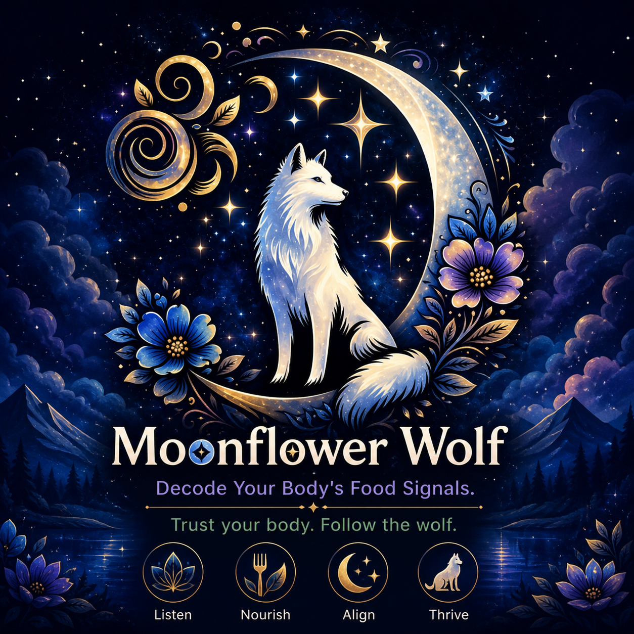 Moonflower Wolf Logo