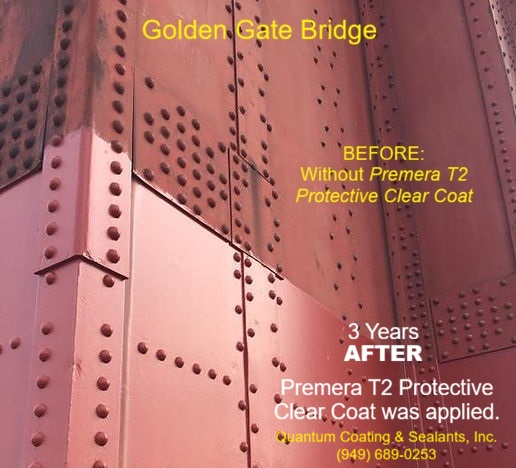 Golden Gate Bridge Premera T2 coating comparison after three years