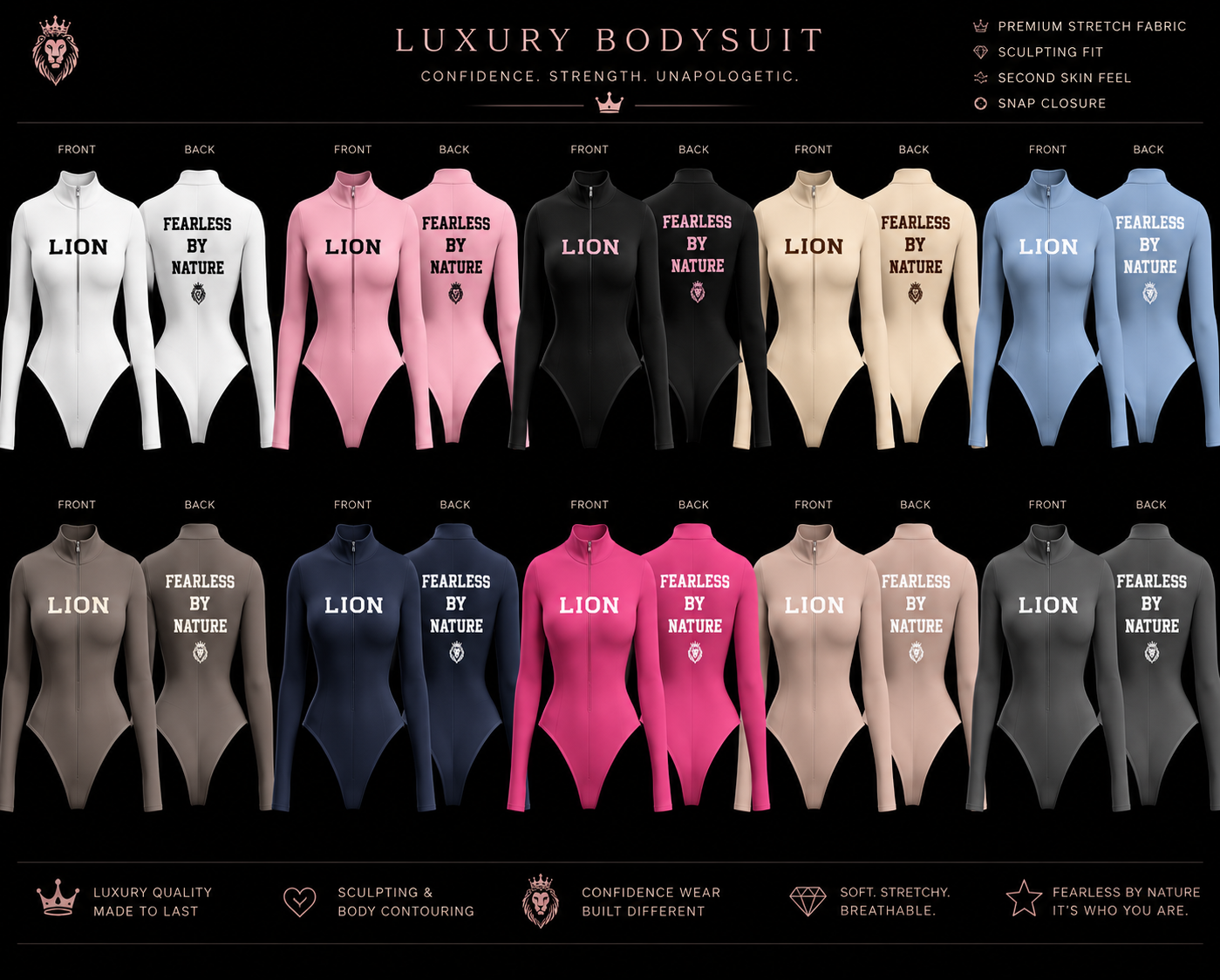 LION BUILT IN SILENCE™ Fearless Bodysuit | LION BUILT IN SILENCE™