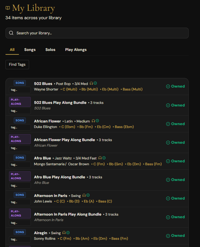 Permanent Personal Member Library with Songs and Solos