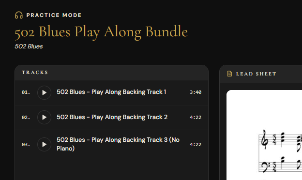Practice Tools and Play-Alongs View