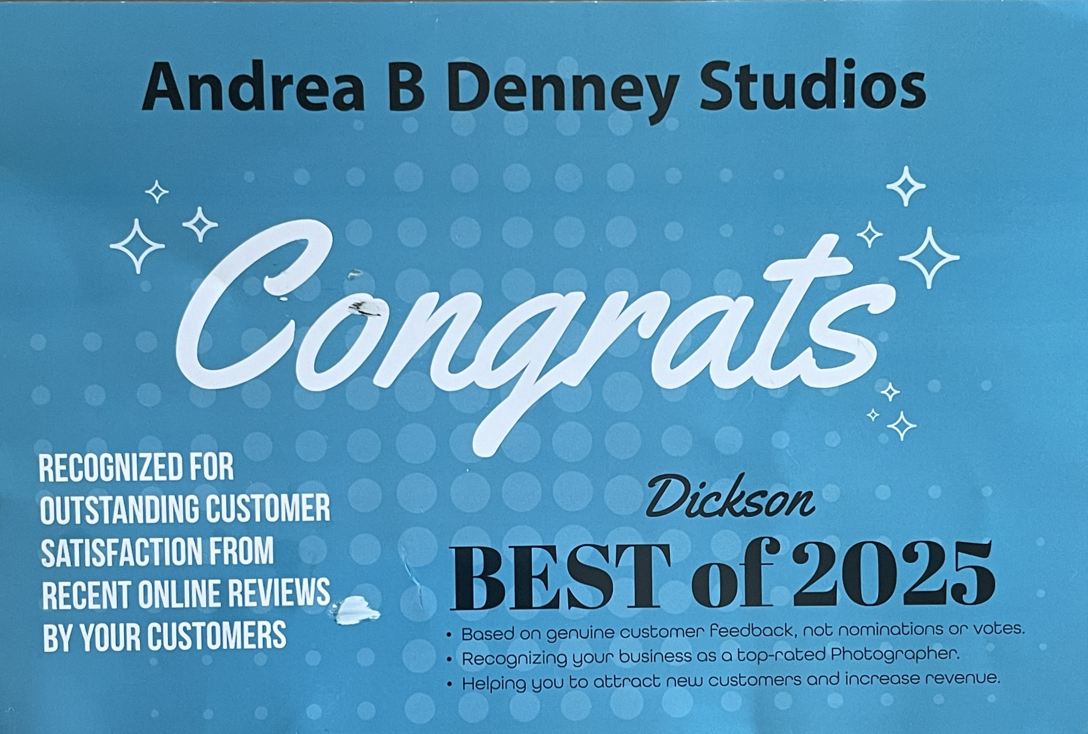 Best of Dickson 2025 - press and credibility feature for Andrea B. Denney, Voice Preservation Artist
