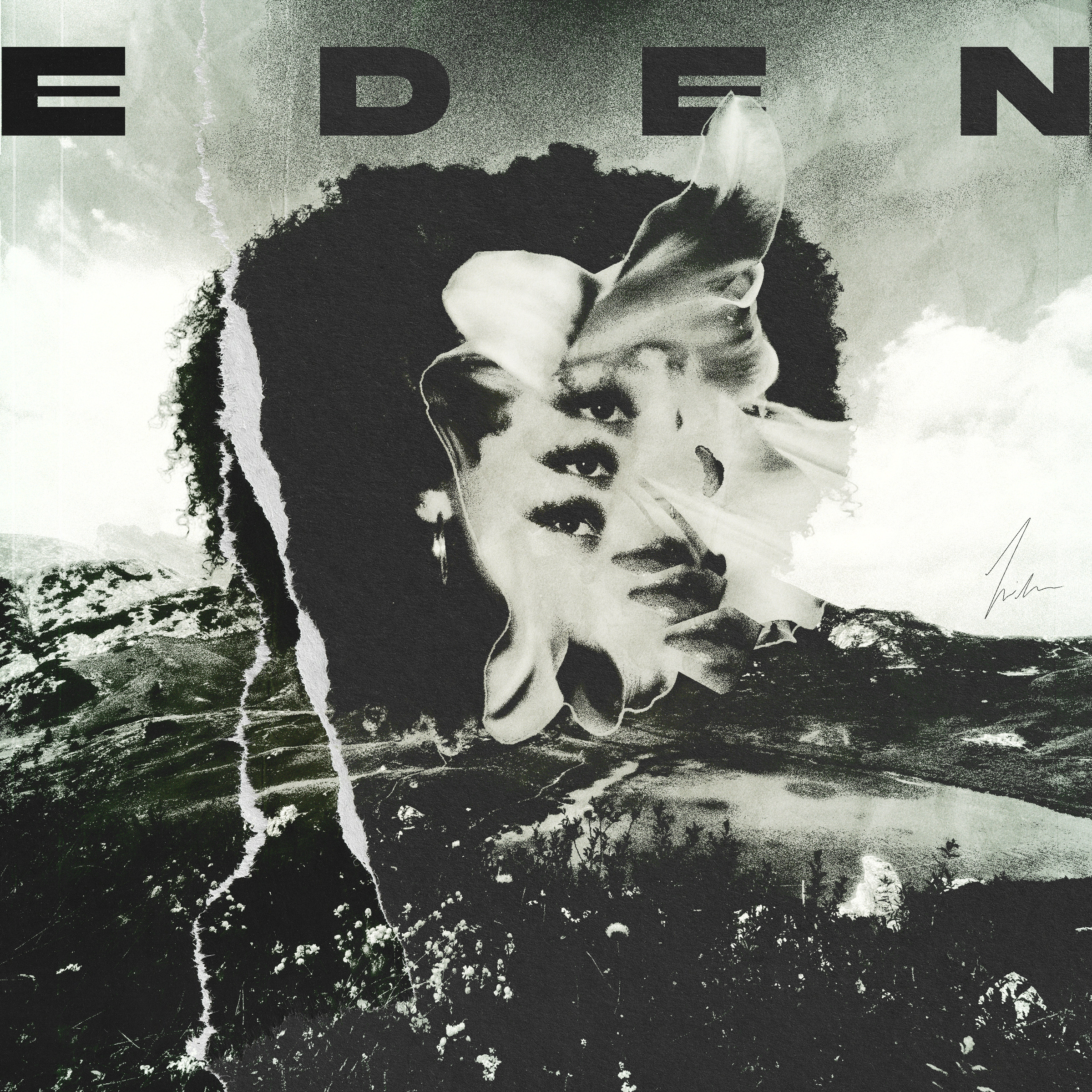 EDEN album cover - black and white portrait diptych