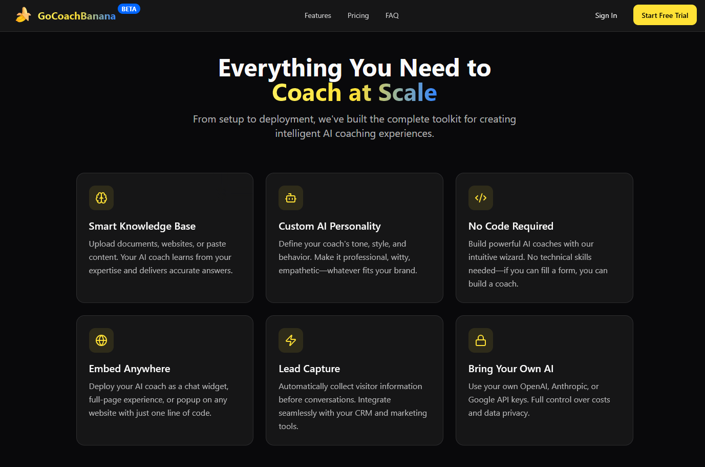 GoCoachBanana website screenshot