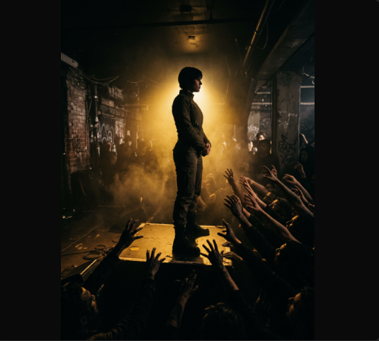 The moment of positioning - standing visible above the noise