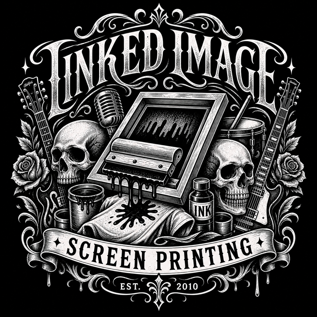 Tattoo-inspired Inked Image logo for band merchandise