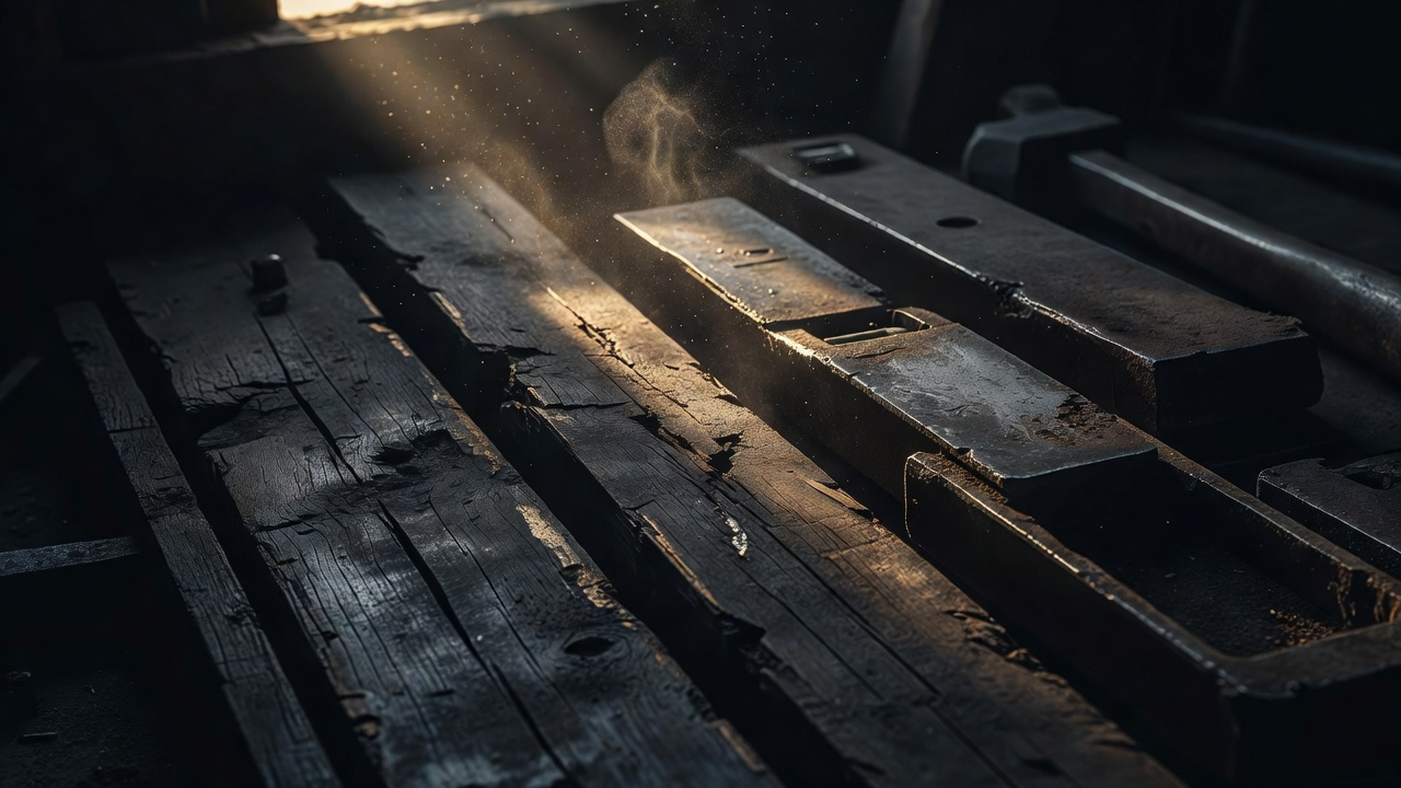 Weathered wood and workshop light