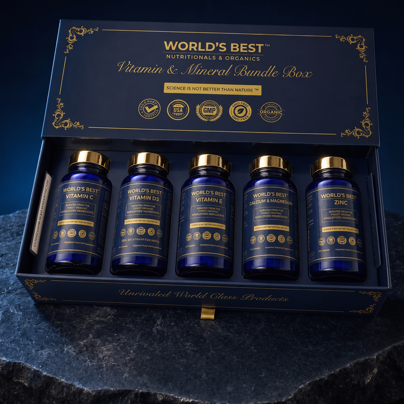 World’s Best Vitamin and Mineral Supplement bundle box with five bottles