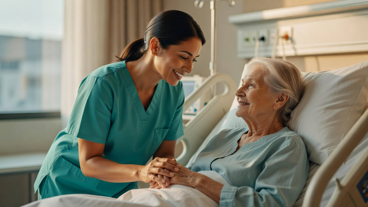 A nurse providing compassionate care to a patient
