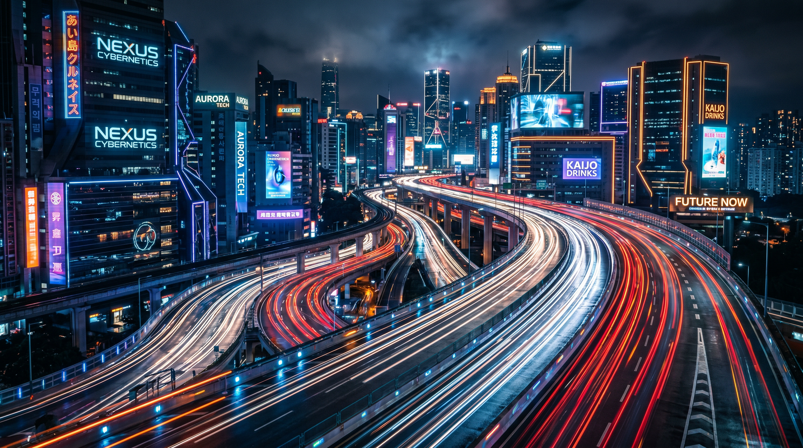 Night road network illustration