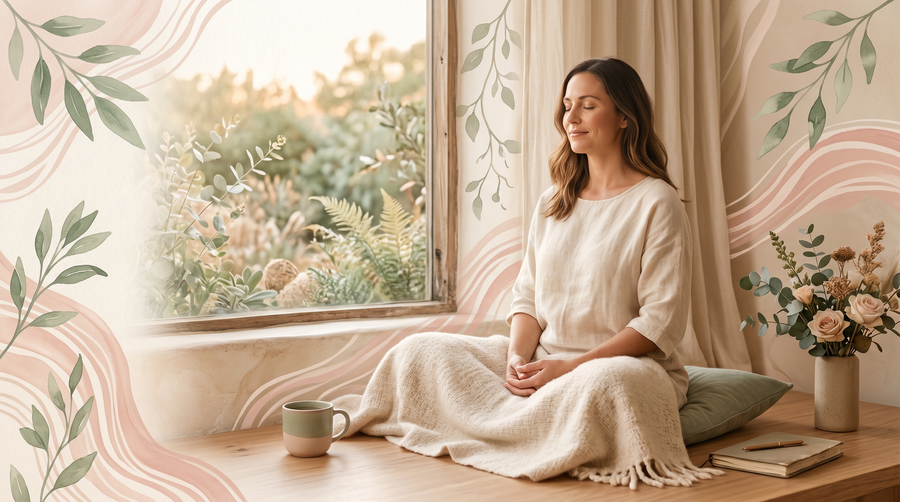 Warm botanical scene representing the Fertile Mind-Body Connection