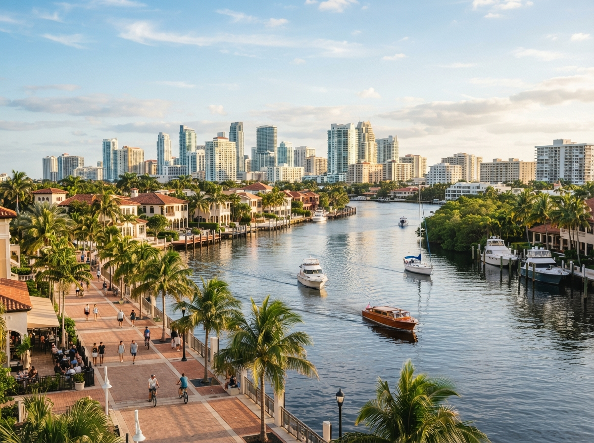 Waterfront city view showing the local setting in Fort Lauderdale
