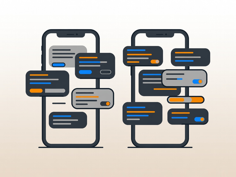 Two phone illustrations representing different driver app platforms.