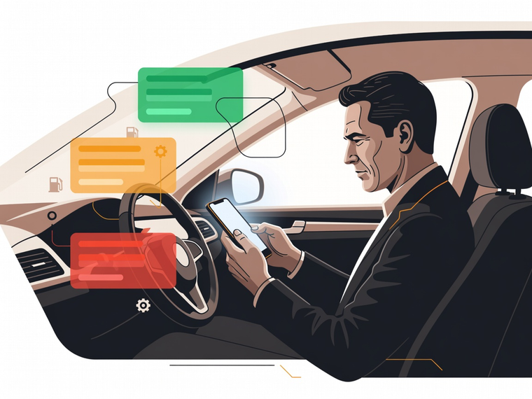 Driver reviewing trip details on a phone before accepting an offer.
