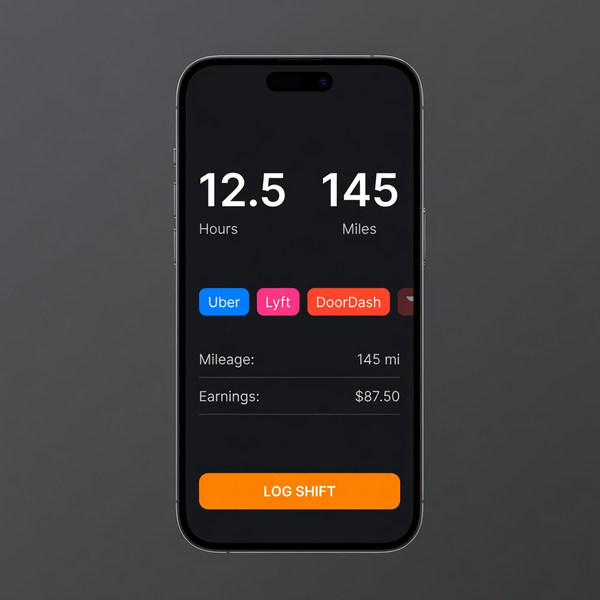 Phone showing shift log entry screen
