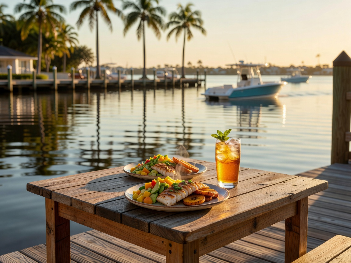 Outdoor coastal dining scene for local route discovery in Fort Lauderdale