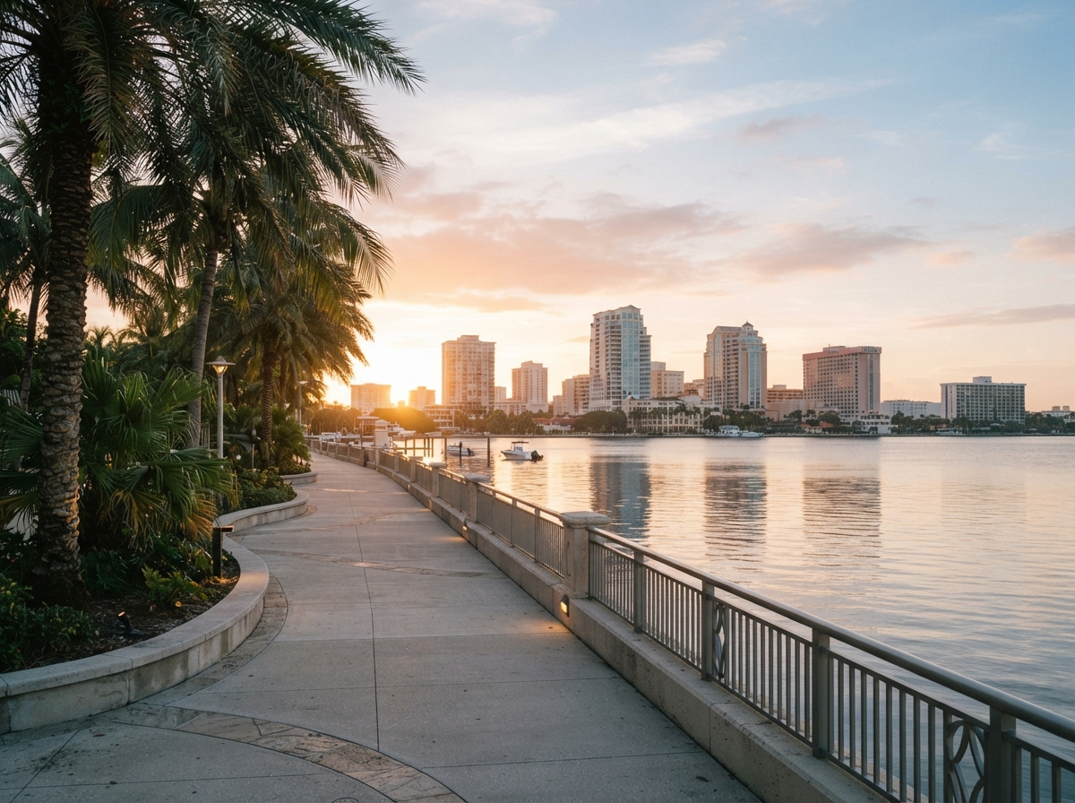 Waterfront city view showing the local setting in West Palm Beach