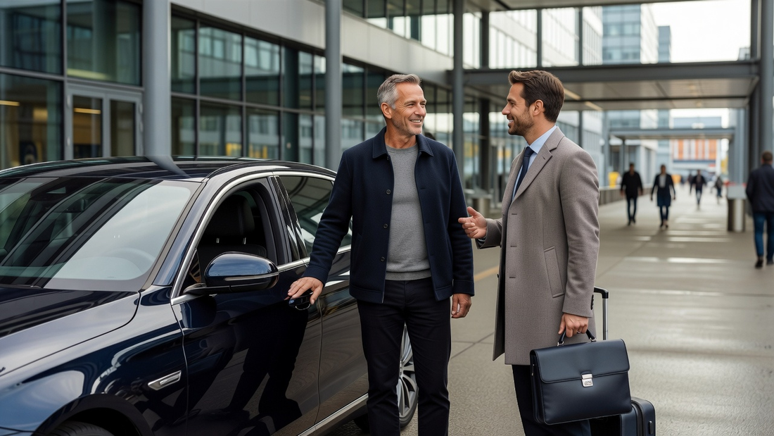 Passagier spreekt met een Nederlandse taxichauffeur
