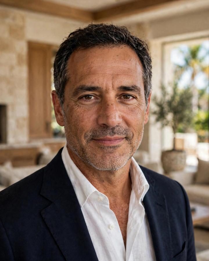 Illustrative portrait of fictional founder Marco Vitale
