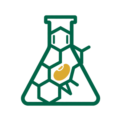 Soy Methyl Ester chemistry emblem showing bio-based flask with soybean