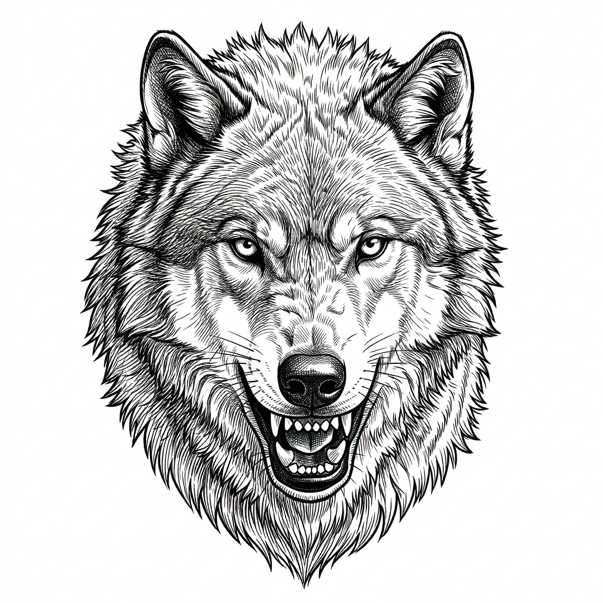 Clean black and white tattoo stencil preview