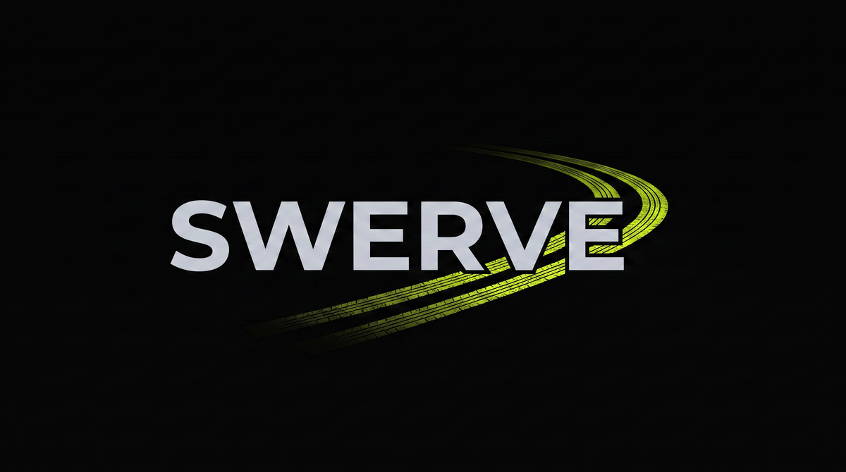 Swerve logo in white and neon green