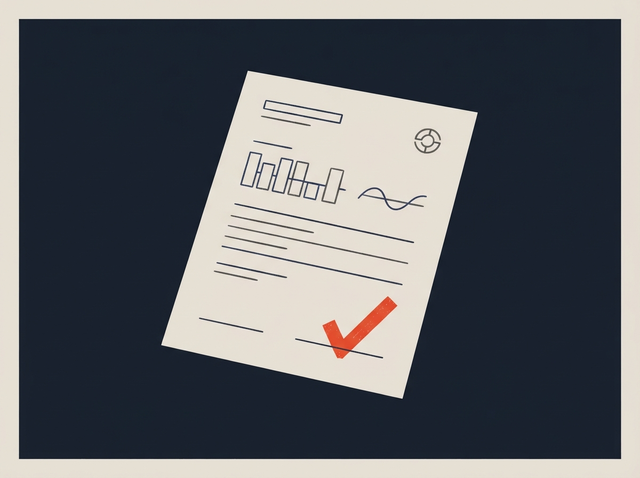 Single proposal sheet with a coral check mark on the signature line