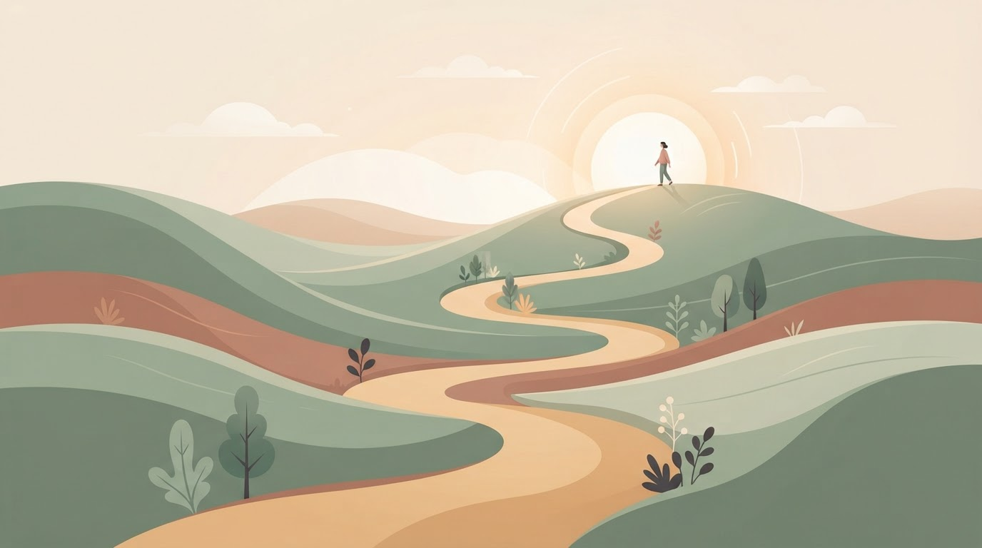 Serene minimal illustration representing mindfulness and calm