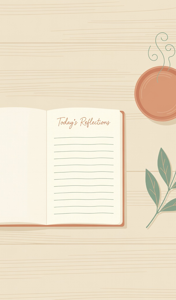 Artistic botanical flat lay representing self-reflection and emotional clarity