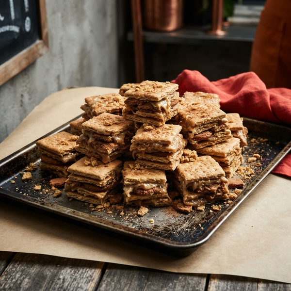 Cinnamon Sugar Stack dessert arranged on a serving tray