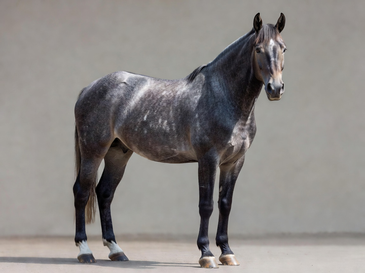 Example horse showing a Grullo coat, visual appearance only