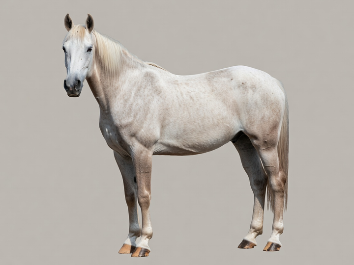 Example horse showing a Smoky Cream coat, visual appearance only