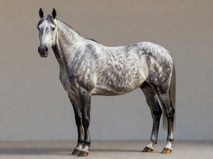 Example horse showing a Gray coat, visual appearance only