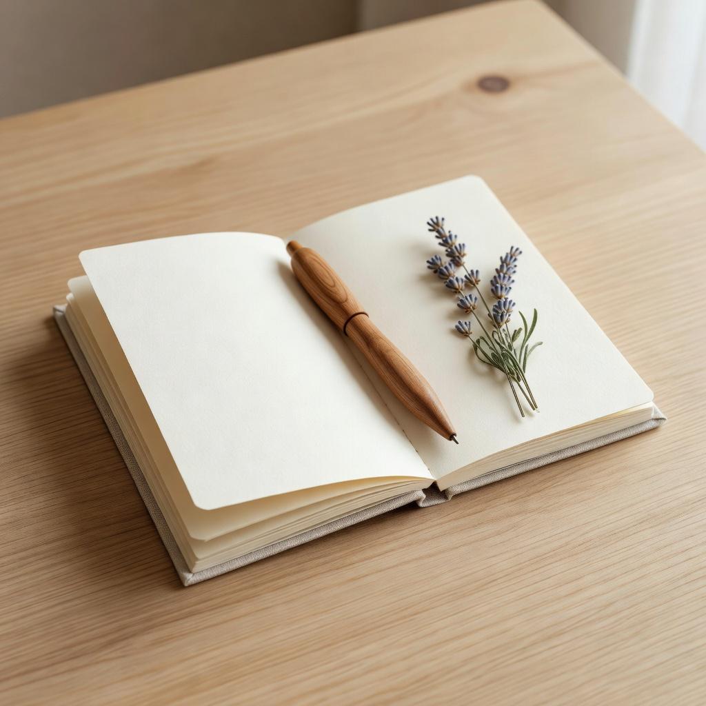 Notebook on a table