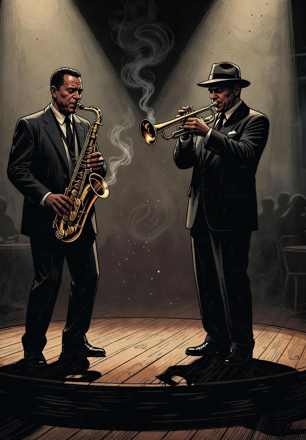 Jazz musicians performing on stage