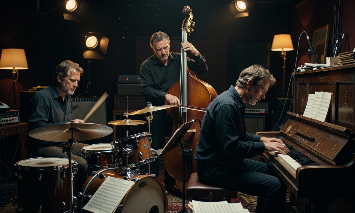 Jazz rhythm section performing together