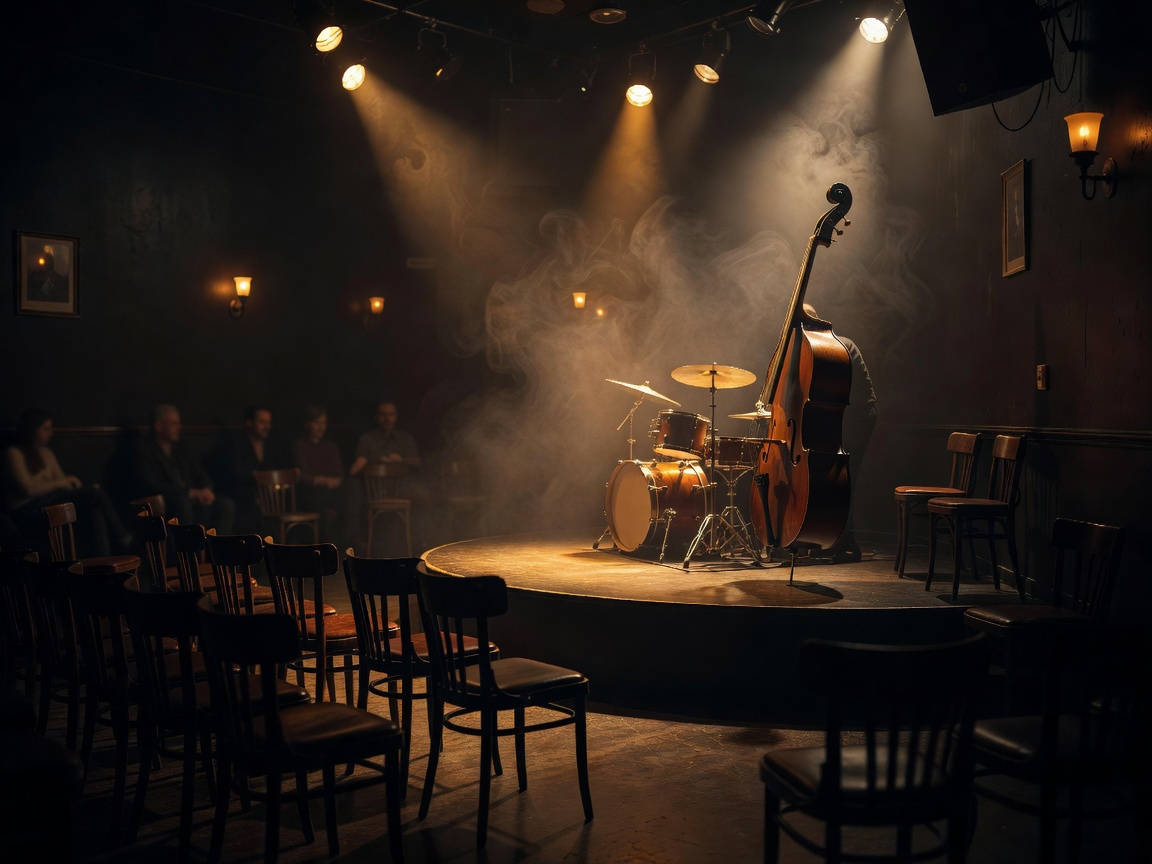 Intimate jazz club stage