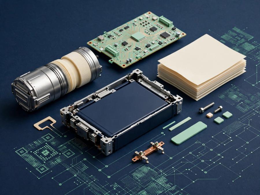 Battery cell components and circuit-board materials representing product passport data