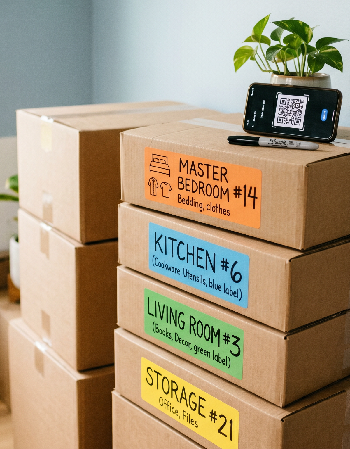 How to Label Moving Boxes: Ultimate Color-Coding, Numbering & QR Code System