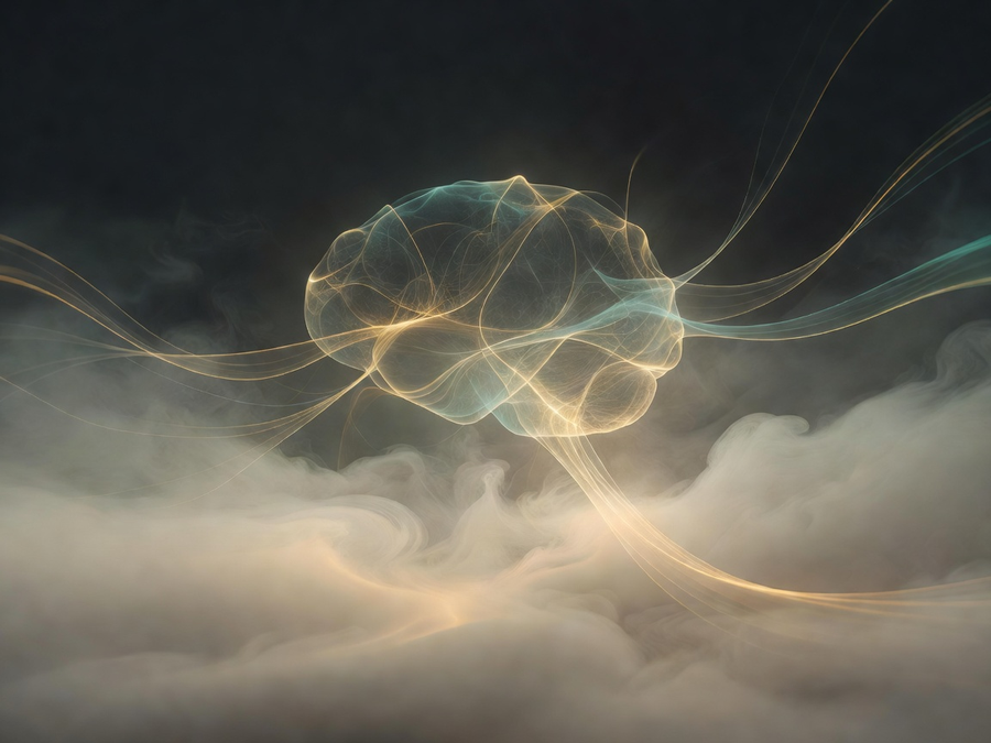 Soft abstract light pathways suggesting mental clarity and calm focus