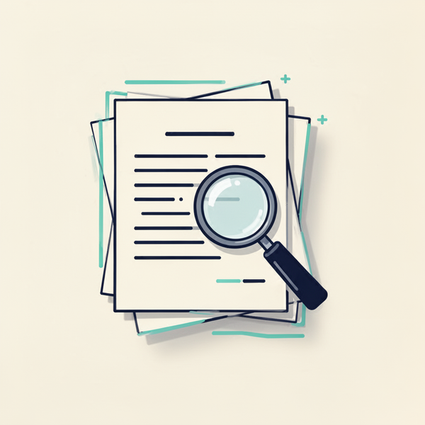 Illustration of documents under careful review