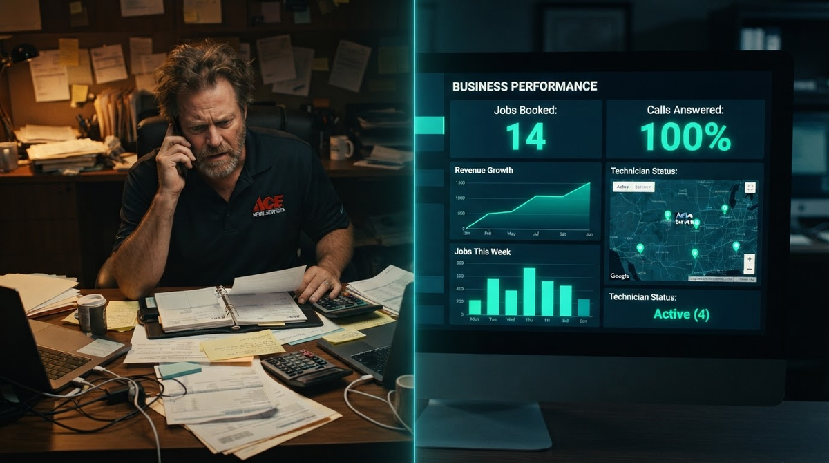 Before after chaotic desk vs organized dashboard