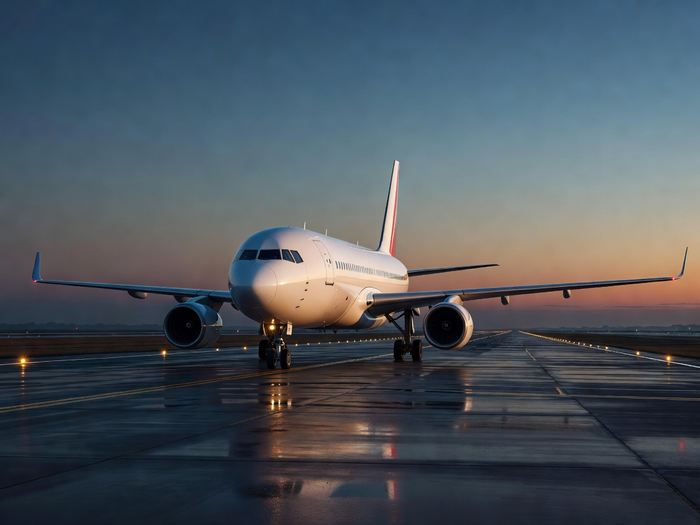 Cargo aircraft on the runway