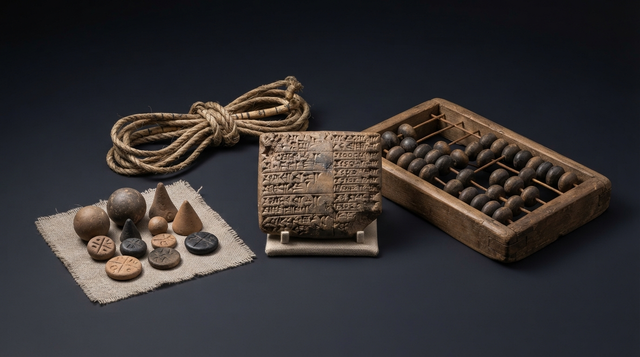Ancient Computation: Clay Tokens, Abacus Precursors, Babylonian Base-60 & Quipu Knots