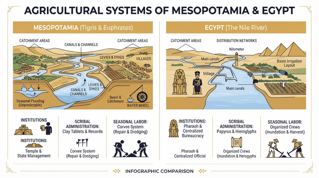 Ancient Water Mastery: Mesopotamia Irrigation, Nile Flood Management, and the Institutions That Built Civilizations