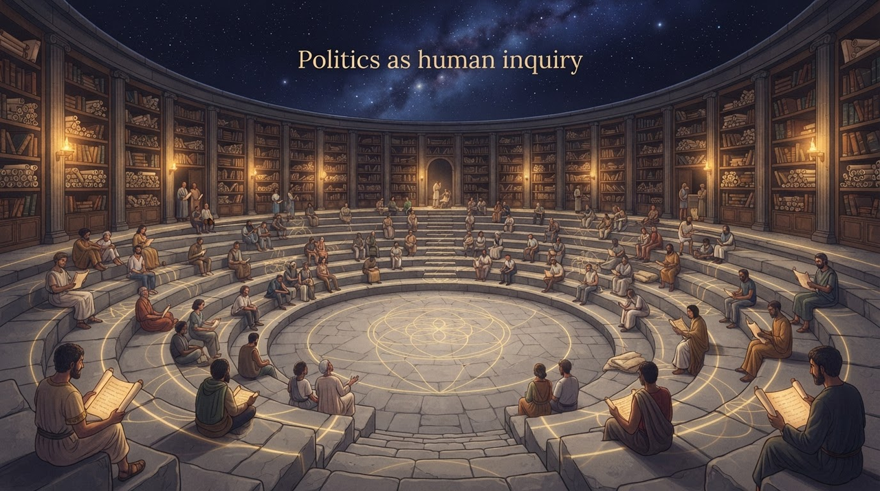 Entering the Politics Door: Power, Institutions, Governance, and Civic Participation in Aetheria's Cosmic Library