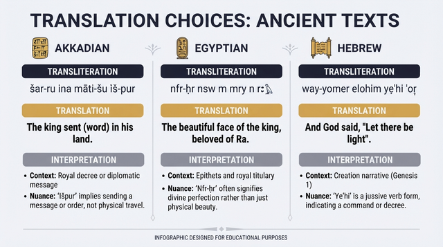 Translation Theory Exposed: Why Choices in Akkadian, Egyptian Hieroglyphs & Hebrew Bible Aren't Transparent